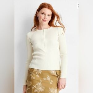 Cream Ribbed Sweater. Future Collective. NWT